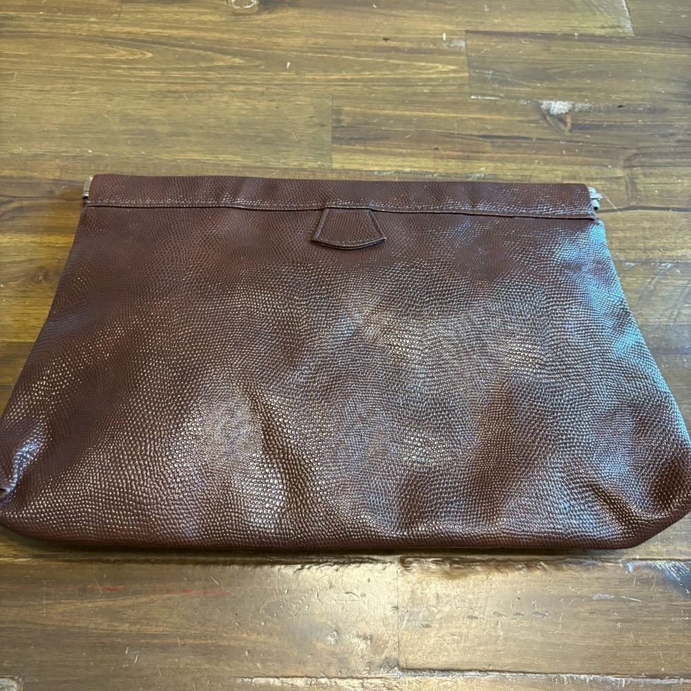 Vintage Lizard Skin Brown Clutch Evening Bag Purse Textured Rare